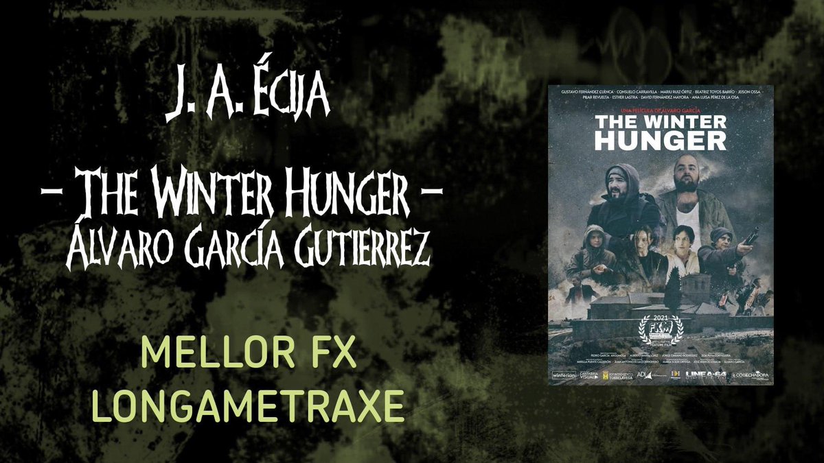 jeisonossa's tweet photo. Ayer se celebró la gala de clausura y entrega de premios del @FestivalFKM en la que nuestra #pelicula @thewinterhunger ganó los mejores FX digitales realizados por el gran Juan Antonio Écija de @linea_64 BRAVO!! Crack 👏🏻 https://t.co/yDLsZWTkdf