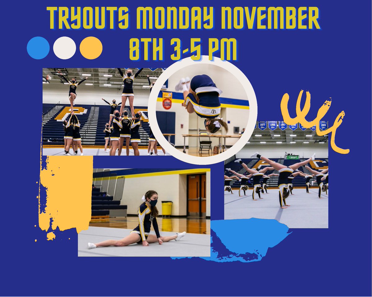 CheerPC's tweet photo. Tryouts are a week away💙💛💙💛 https://t.co/xEPXCjlFYb