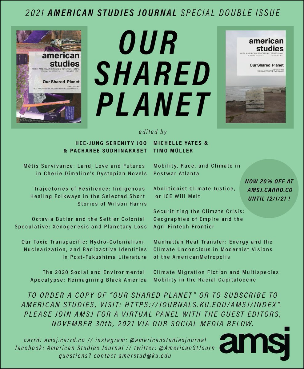 AmericanStJourn's tweet photo. Hello all! We hope you're having a wonderful fall weekday and we are delighted to present this season's very special double issue entitled #OurSharedPlanet! π π π Copies are now available for order at 20% off for this month only at https://t.co/vDSPhNuimY . π https://t.co/ThI9ABdetb