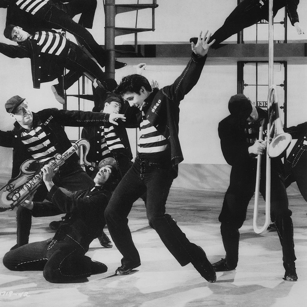 ElvisPresley's tweet photo. Elvis wore a prison uniform in the iconic dancing scene in “Jailhouse Rock.” The uniform number was 6240 for this scene, but for the majority of the prison scenes, he wore the number 6239.

#ElvisPresley #JailhouseRock #Film #Movie https://t.co/MJW65wR6ux