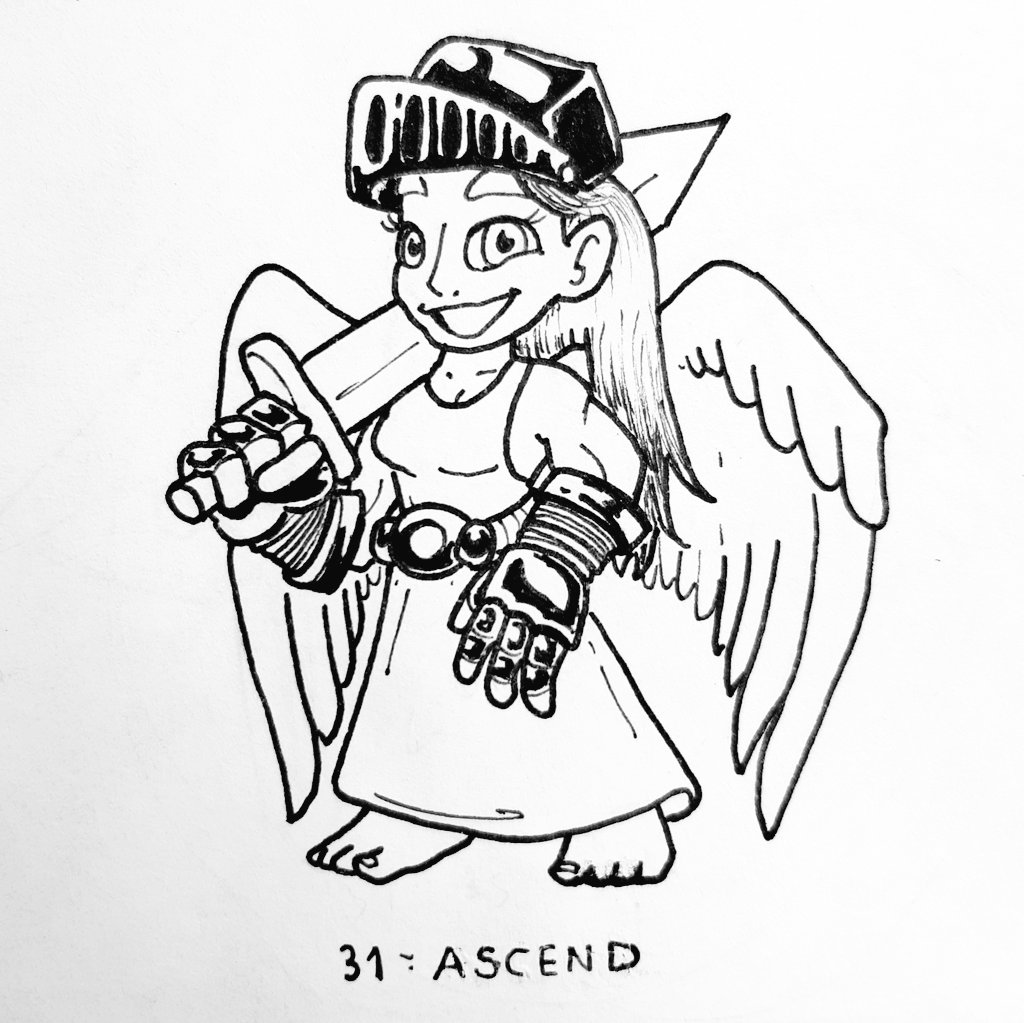 diegriv's tweet photo. Plastober day 31- Ascend.

The champion of the sky, ready to fight and protect!
 
La campeona del cielo, lista para luchar y proteger!

#plastober #plastober21 #ink #inkart #traditionalart #characterdesign #sword #angel #lady #hero #diegriv https://t.co/lgtiQQ8ARS
