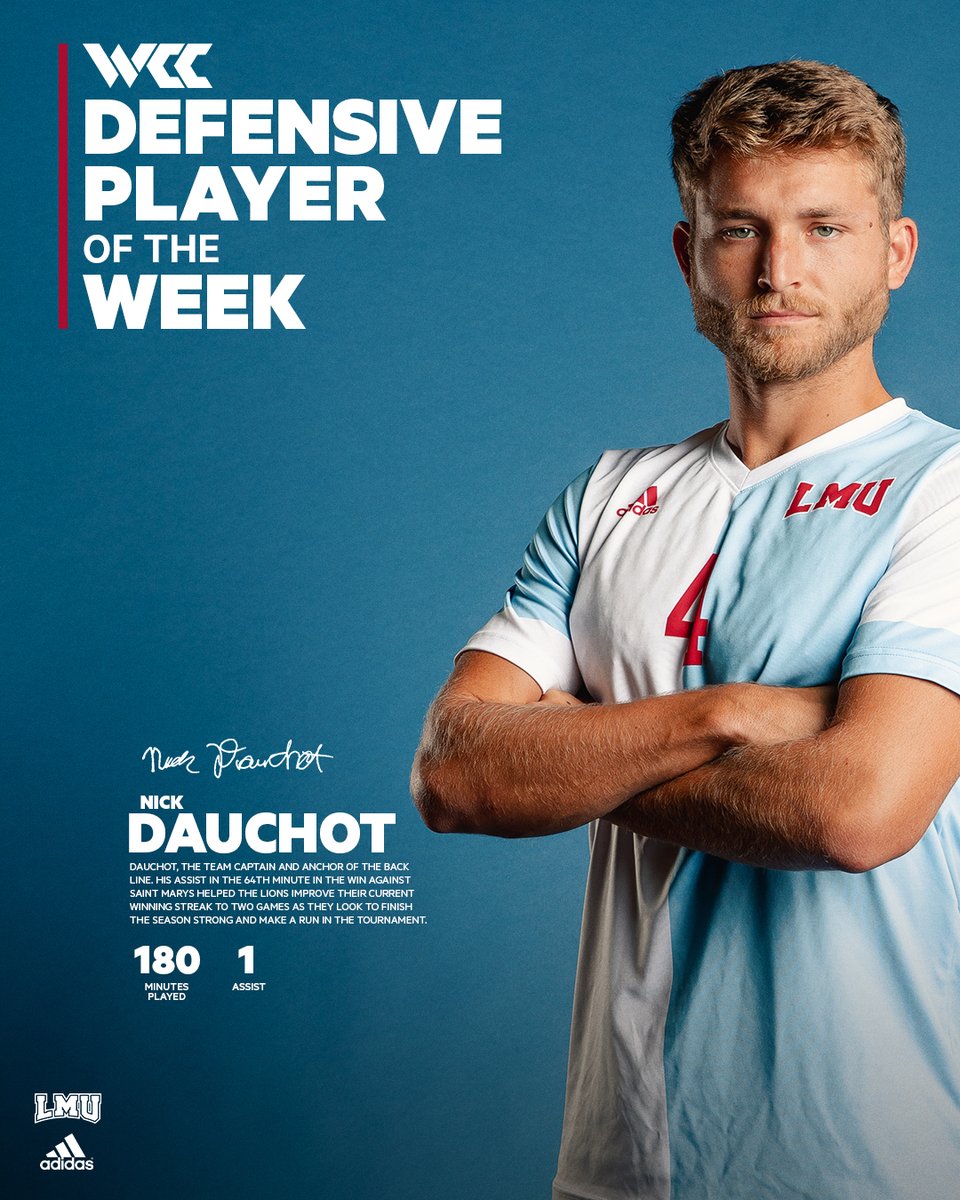 Congrats to <a href="/N_Dosho7/">Nick Dauchot</a> for being named <a href="/WCCsports/">West Coast Conference</a> Defensive Player of the Week!

bit.ly/3ByZwa0

#JoinThePride