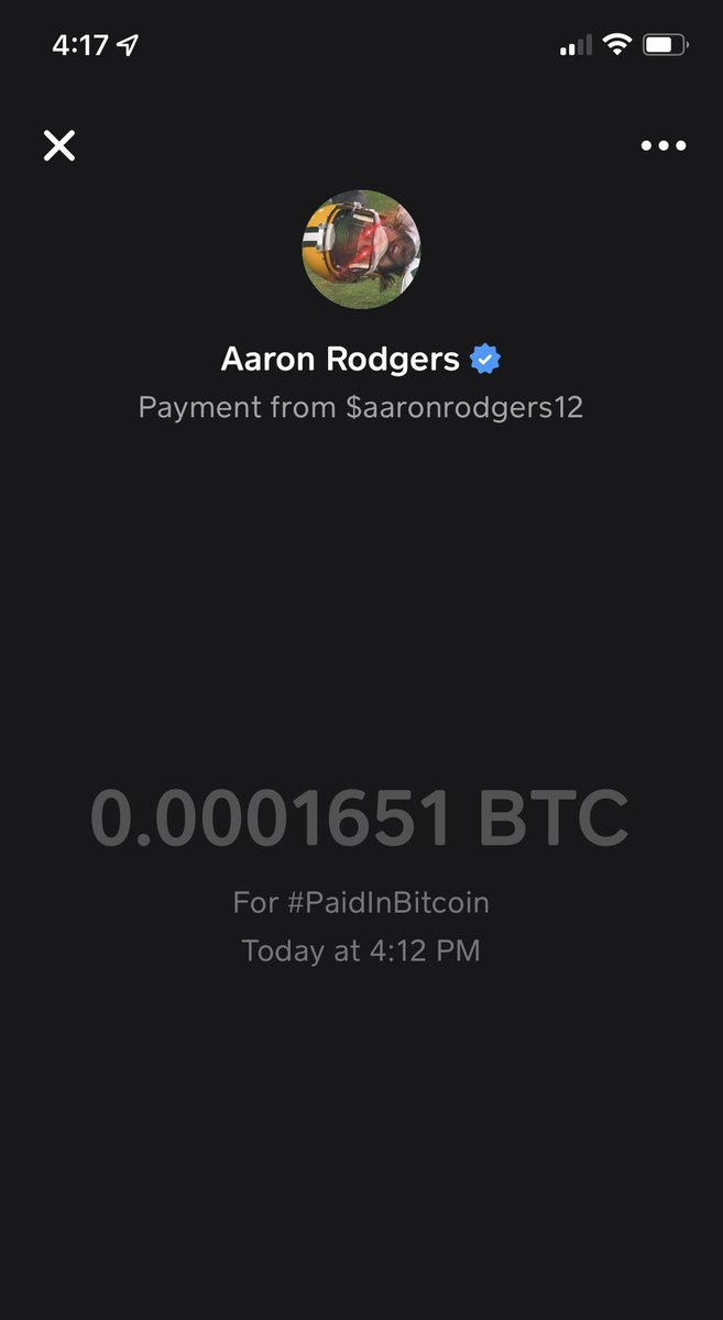 austin1356's tweet photo. @AaronRodgers12 @CashApp #AA12 #TheRealMVP #literally https://t.co/9mbgpbLENx