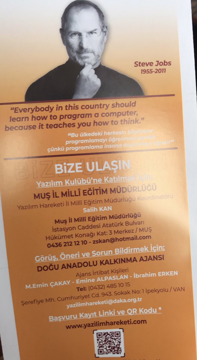 Doğu Anadolu Kalkınma Ajansı ve BTK Akademi iş birliğinde Muş İl Milli Eğitim Müdürlüğü olarak ilimizde Yazılım Hareketi projemizin başvurularını almaya başladık 😊 <a href="/MusMilliEgitim1/">Muş İl Millî Eğitim Müdürlüğü</a> <a href="/TCMusValiligi/">T.C. Muş Valiliği</a> <a href="/BTKAkademi/">BTK Akademi</a> <a href="/TC_DAKA/">DAKA</a> <a href="/EnverkV/">Enver KIVANÇ</a>