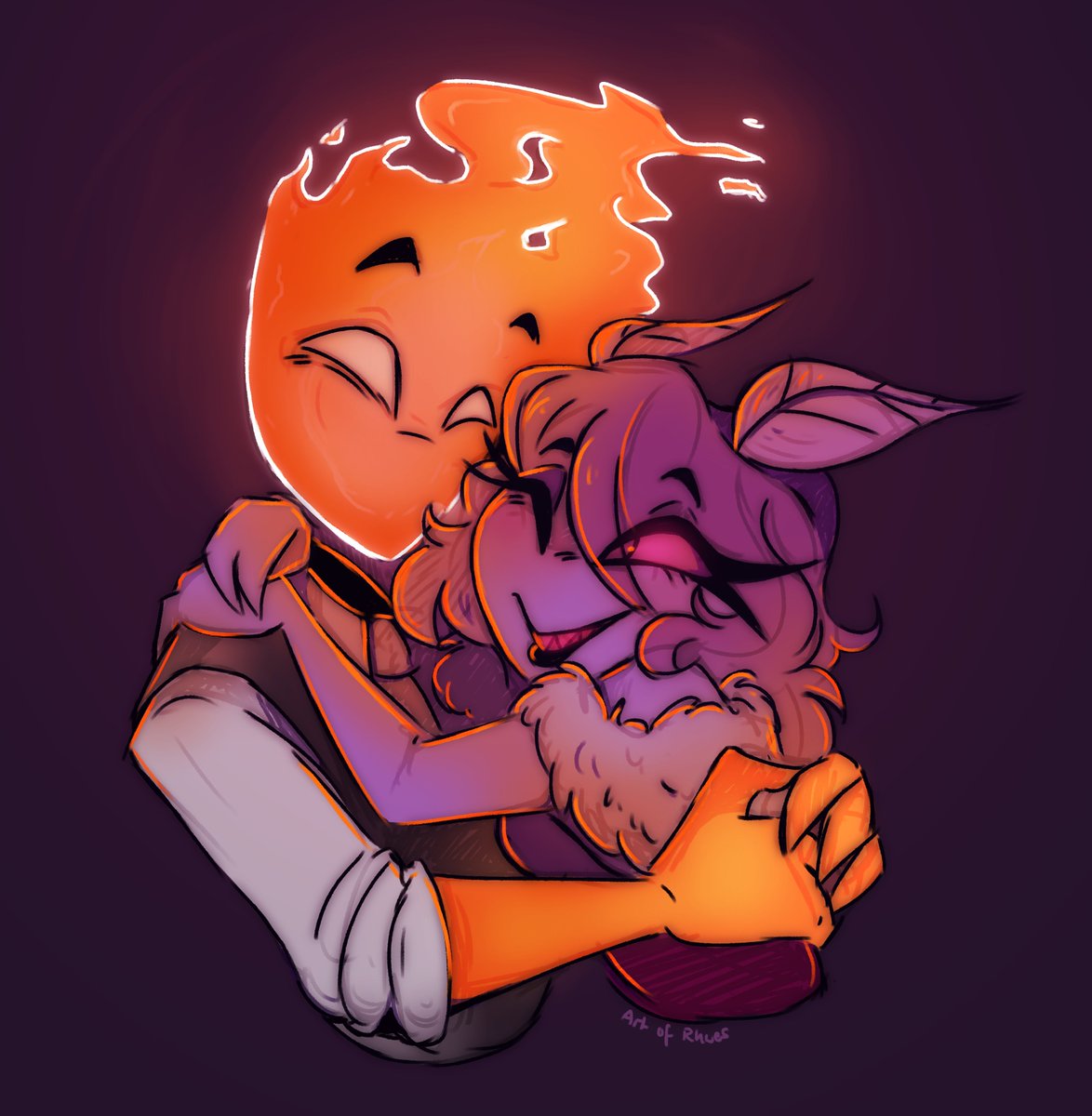 ArtofRhues's tweet photo. Little thing I did a while back for @SpiderBat616 for his and his girlfriends, @__cinnamonbuns, anniversary❤️
#HazbinHotelFanart #hellsonas https://t.co/3phdNK9z0S