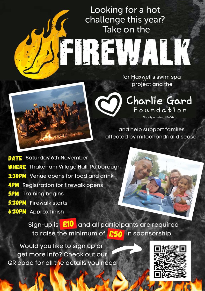 OurMaxwell14's tweet photo. We still have places left for the Firewalk if anyone would like to sign up https://t.co/v4I4Z7UNex