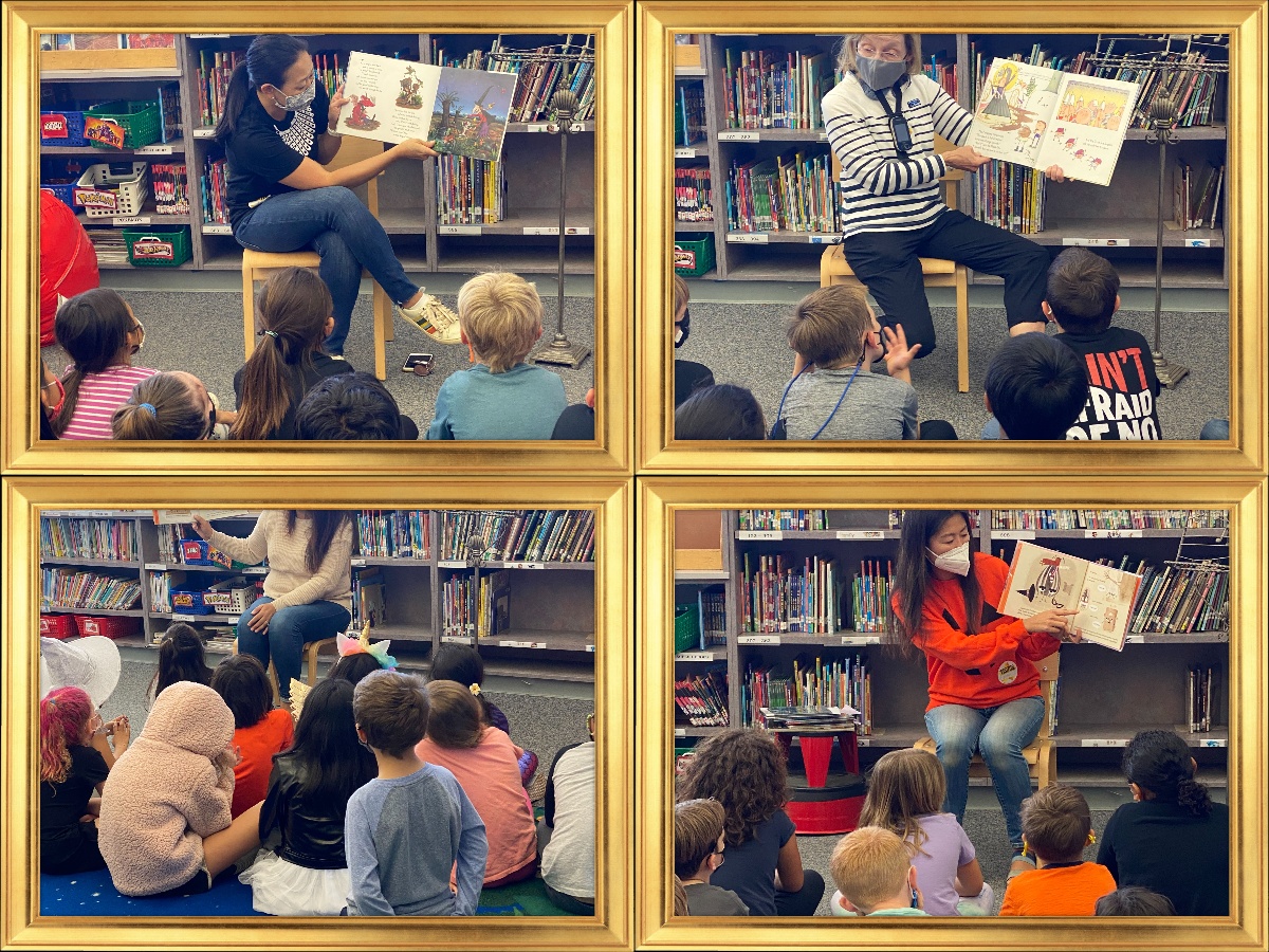 HeatherSCSD's tweet photo. The Heather library celebrated Halloween in a fun way.  Library volunteers read silly and spooky stories to classes last week.  Students created mosaic pumpkins during Library Club &amp; decorated our tree with ghosts, skeletons, and other decorative embellishments.  Happy Halloween! https://t.co/98OEUh0hw5