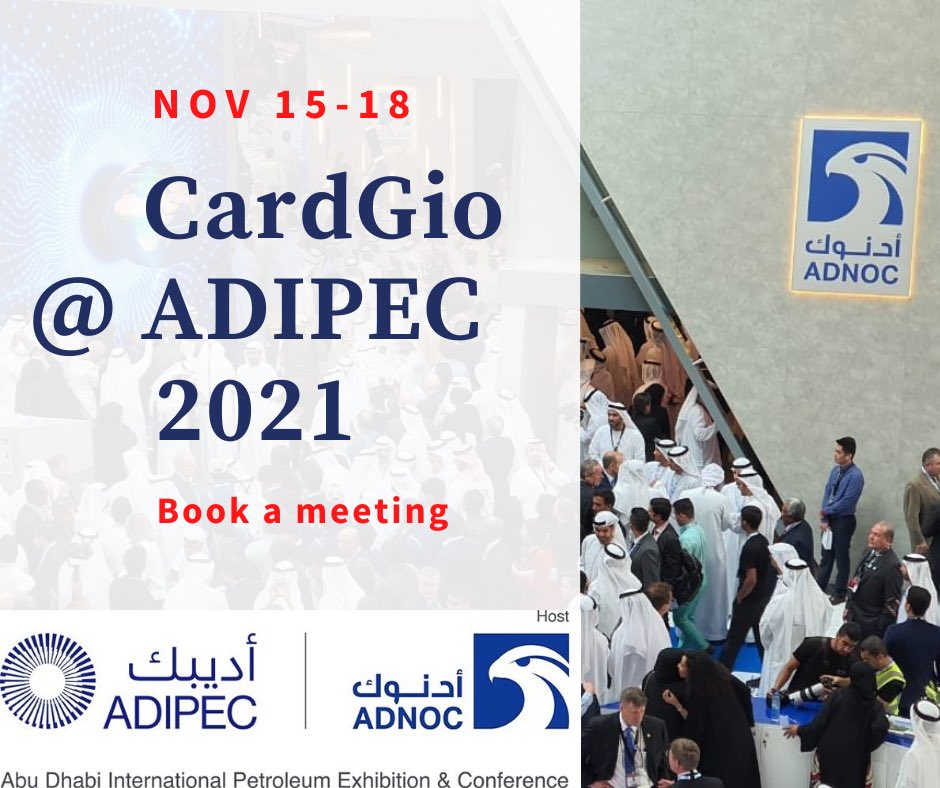 CardGioInc's tweet photo. CardGio is pleased to announce we will be at #adipec2021 and we are very excited to be among the many Canadian companies present! Email benrobinson@cardgio.com to book a meeting today! #oilandgas #energy #uaebusinesses #cardgio #oilandgasnews https://t.co/eCCjUHRirS