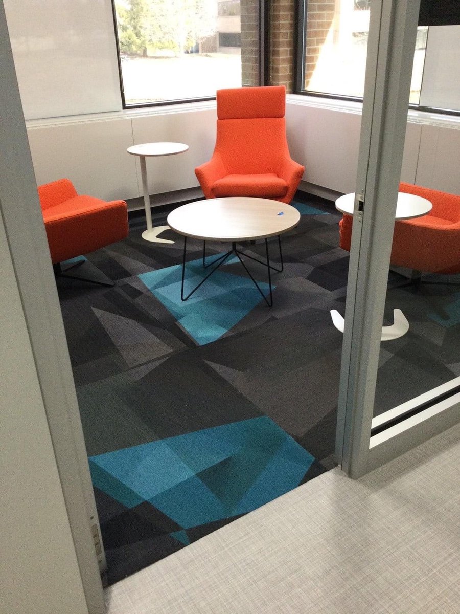 FuseAlliance's tweet photo. Starting out #mondaystrong 💪with this @MillikenFloors #carpettile installation by River City Flooring, Inc. 
#fusealliance #commercialflooring #modularflooring #flooringsolutions #flooringcontractor https://t.co/pX8jsUcCI6