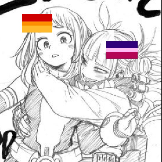 today's first sun &amp; moon (bi) pairing otd is toga and ochako from mha!!