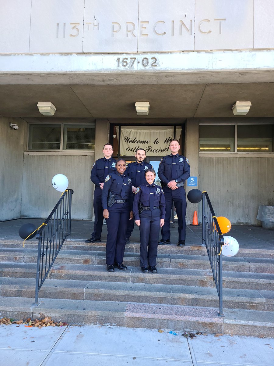 NYPD113Pct's tweet photo. We would like to welcome our new graduated officers to the 113th Precinct. May your journey here be rewarding and an experience to cherish for a life time. #PBQS #AcademyGraduates #NYPD https://t.co/4PKV6skqE1