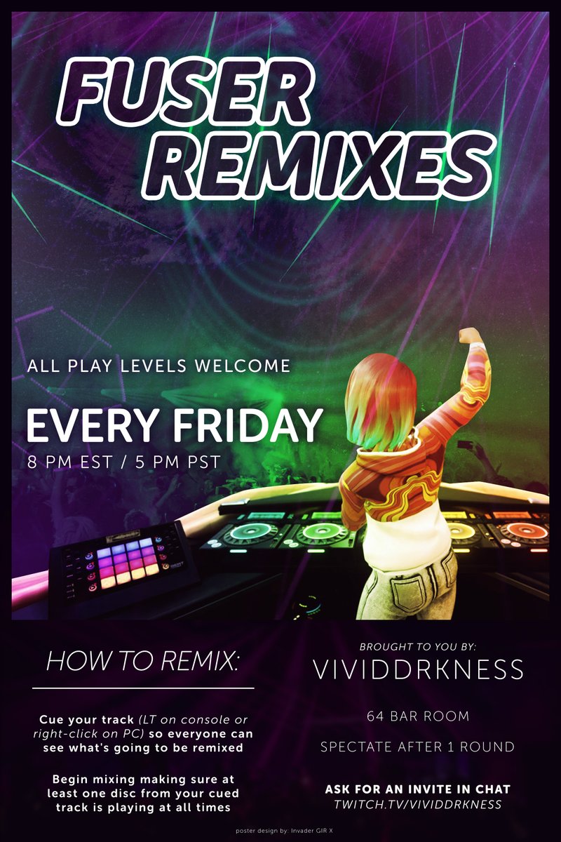 VividDrkness's tweet photo. Fridays... #fuser #fusergame #fuserdj #mixthehits #harmonix #rythmgame #remix #vividdrkness https://t.co/FpsgPckcgk