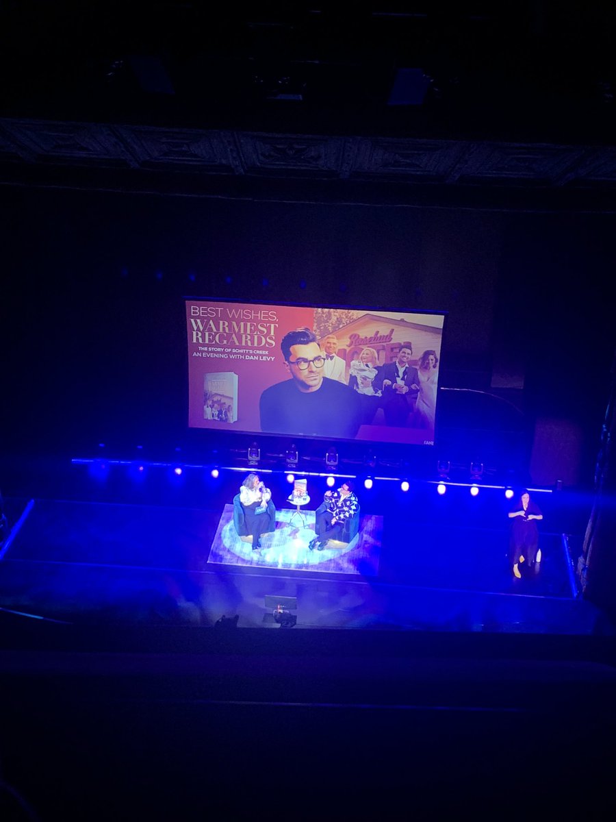 sarahbenton's tweet photo. Not so shabby for a Monday night #toughjob #goodtobeOUT #SchittsCreek #DanLevy https://t.co/5Z1dsAJbxA