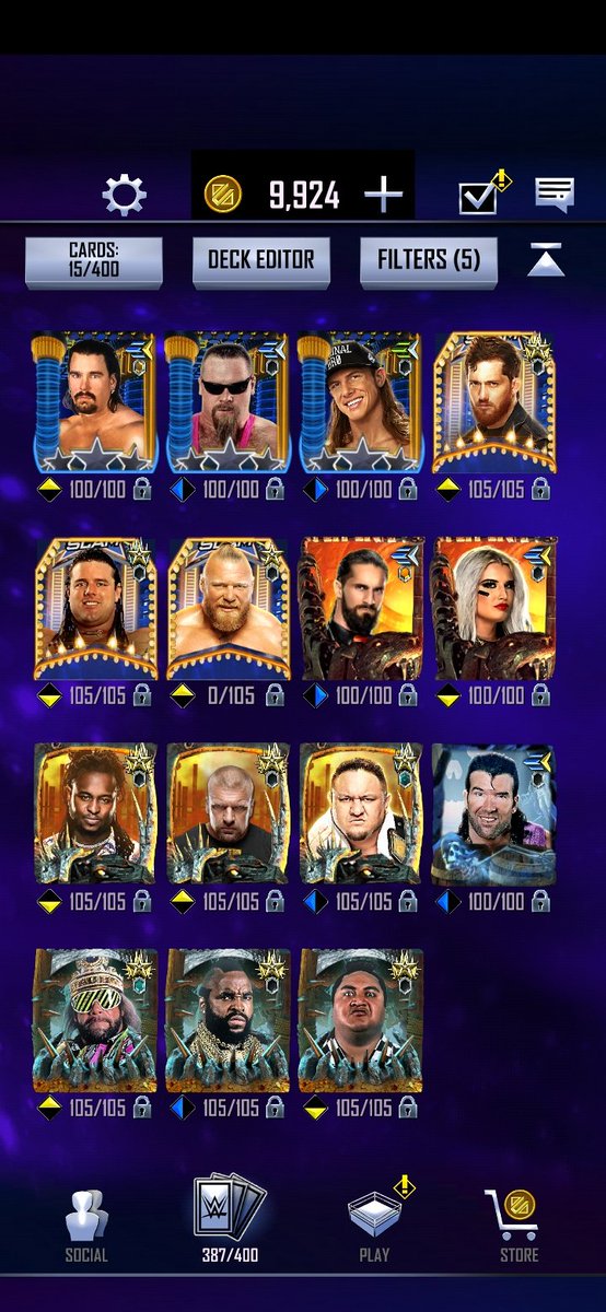 Cole65373276's tweet photo. All of  my ranked/events pros since coming back in wm37 tier  bring on s8! #wwesupercard https://t.co/LdN3rVdtsk