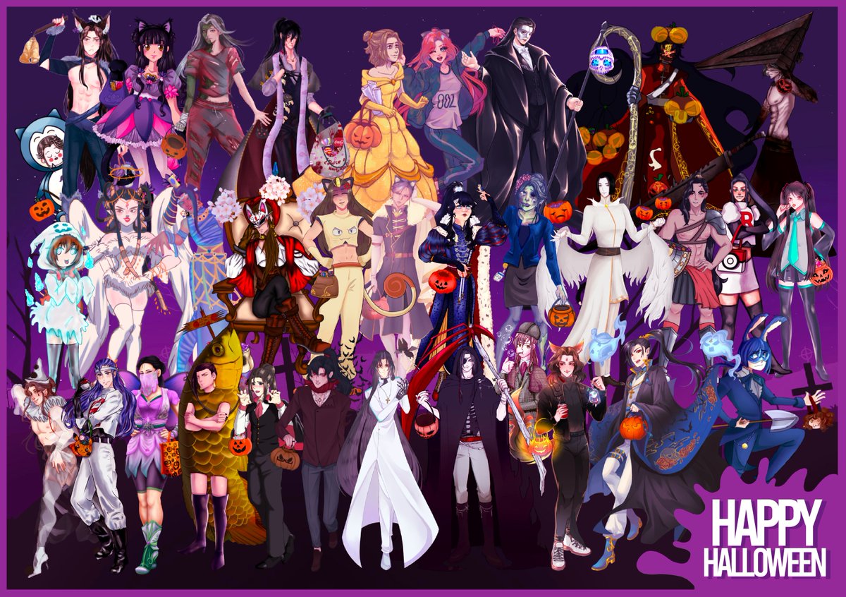 xMomokai's tweet photo. 🎃 ¡Feliz Halloween! 🎃
Ultimo collab del año, espero que hayan disfrutado dibujar este tema ❤ #LatinCollabMXTX 

#MoDaoZuShi #魔道祖师 #TianGuangCiFu  #天官賜福 #ScumVillainSelfSavingSystem  #人渣反派自救系统 https://t.co/B8f2jLmZpR