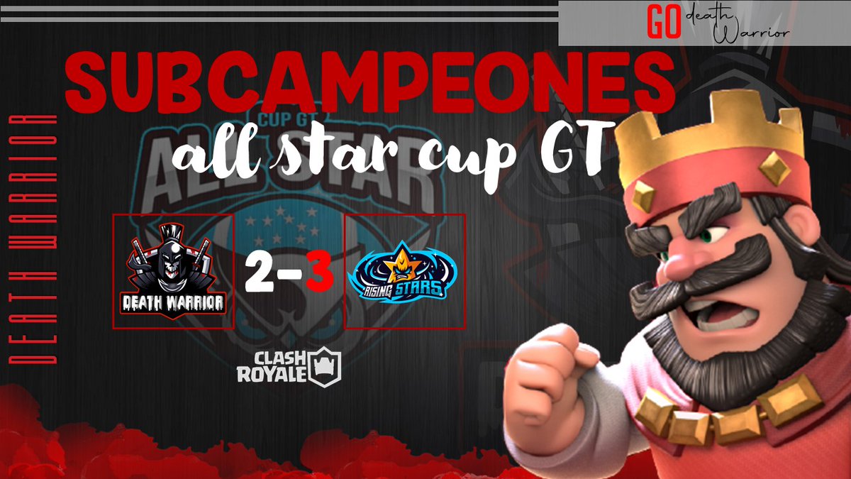 #CR | SUBCAMPEONES 

Caemos en la final en un intenso partido, aprenderemos de nuestros errores 🥶

🏆 | @gt_allstars
🆚 | <a href="/RisingStars_GG/">Rising Stars</a>
🎯 | 2-3 ❌

#GoDW
🎨 | <a href="/CaveQs/">QS I Cave</a>