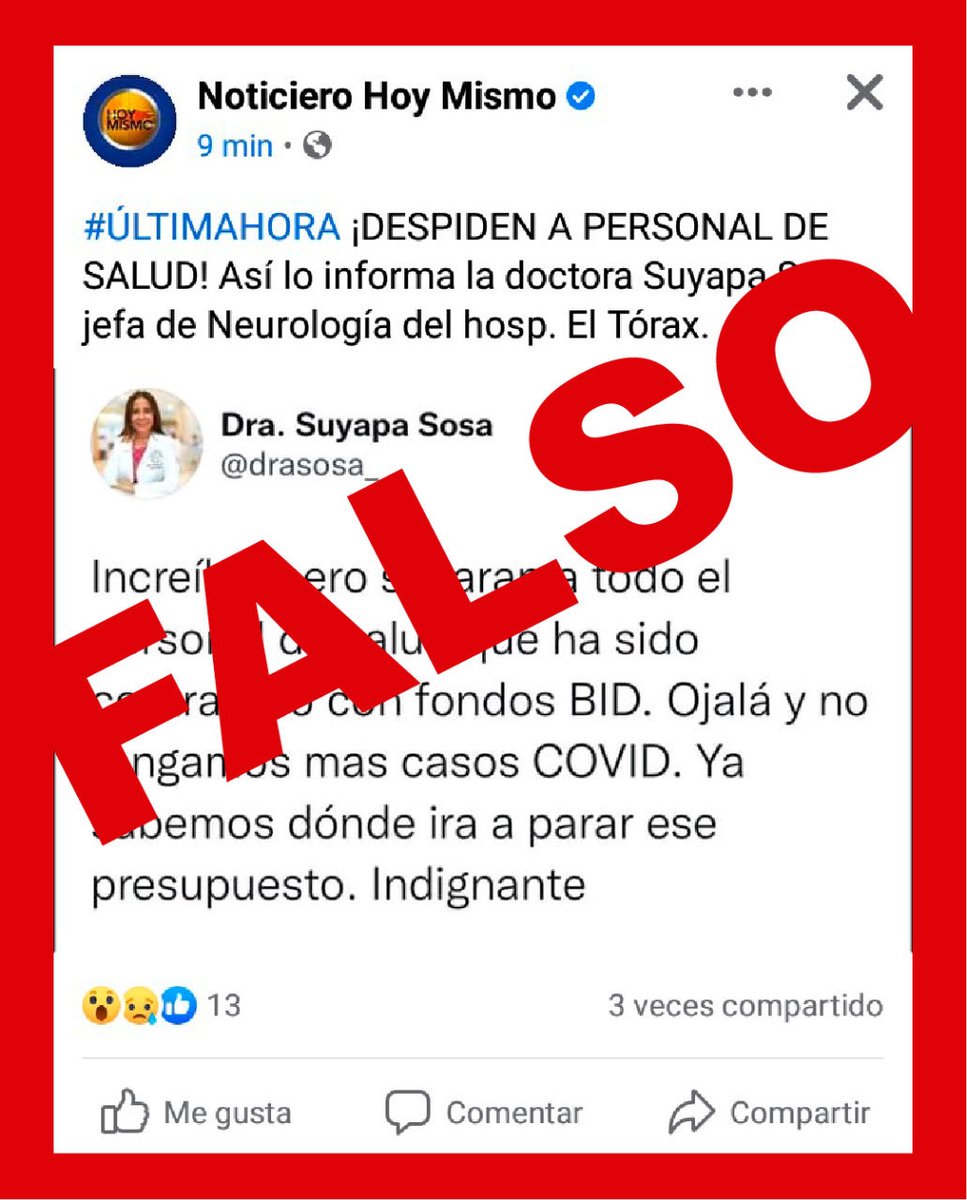 drasosa_'s tweet photo. Falso??? Porque no le preguntan a los Directores quien miente? Pueden ir al Tórax a averiguar. Pero con los despedidos NO con los activistas. Veremos quien miente https://t.co/tIhycJRLNf