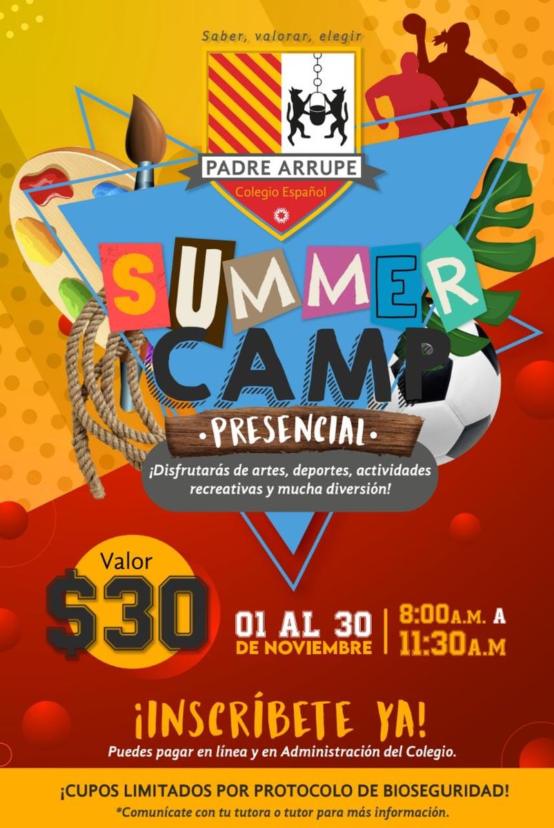 mndzamndza's tweet photo. Summer Camp 2021
Continuamos  03/11/2021, muchos juegos y diversión, ¡No te lo puedes perder!
Descarga gratis solicitud en:https://t.co/0JFYITiMNG #SoyArrupe #SomosArrupe2021 #EducacionDeCalidad #SiempreMásParaLosDemás #Calidad #Educación #NuevoIngreso #EducacionSv https://t.co/jCkASYnVi5