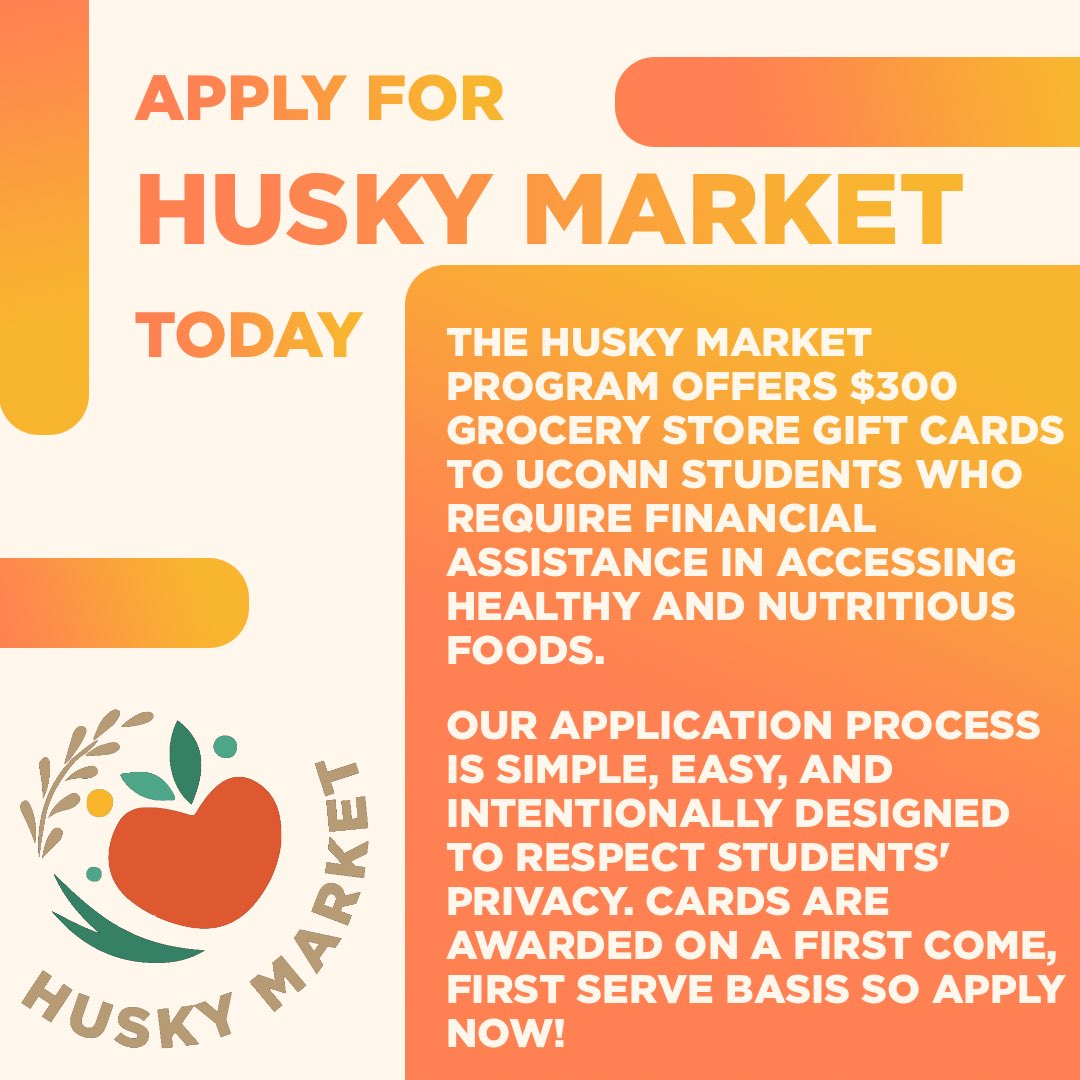 uconnpraxis's tweet photo. Husky Market is entirely founded, organized and funded by UConn Undergraduate Students determined to provide service to students. 

Application link is live and in our bio until Nov 15th. Share this post if someone you know would benefit. https://t.co/rW3q09ZzxZ