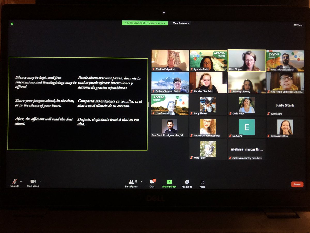 10/31 #COP26 Day 1: We ended the day with a nourishing and peaceful Climate Compline offered by Ellen Singer, one of the Presiding Bishop’s delegate. Thank you, Ellen! #EpiscopalClimate #EpiscopalUN #Act4Climate