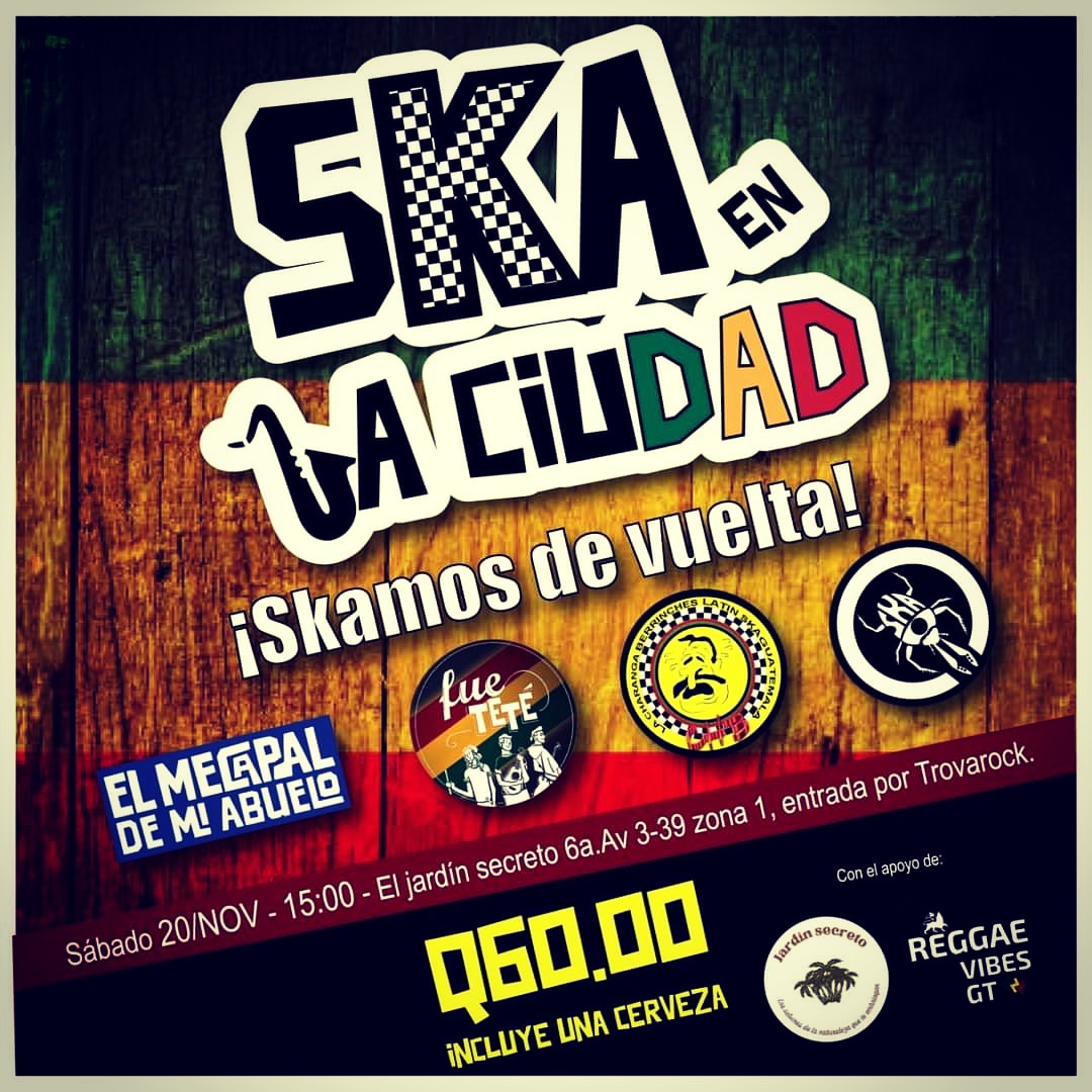 mecapales's tweet photo. Este 20 de noviembre estaremos en el festival #skaenlaciudad junto a excelentes bandas de #ska y #Reggae nacional
Los esperamos https://t.co/tbgve22Wb9