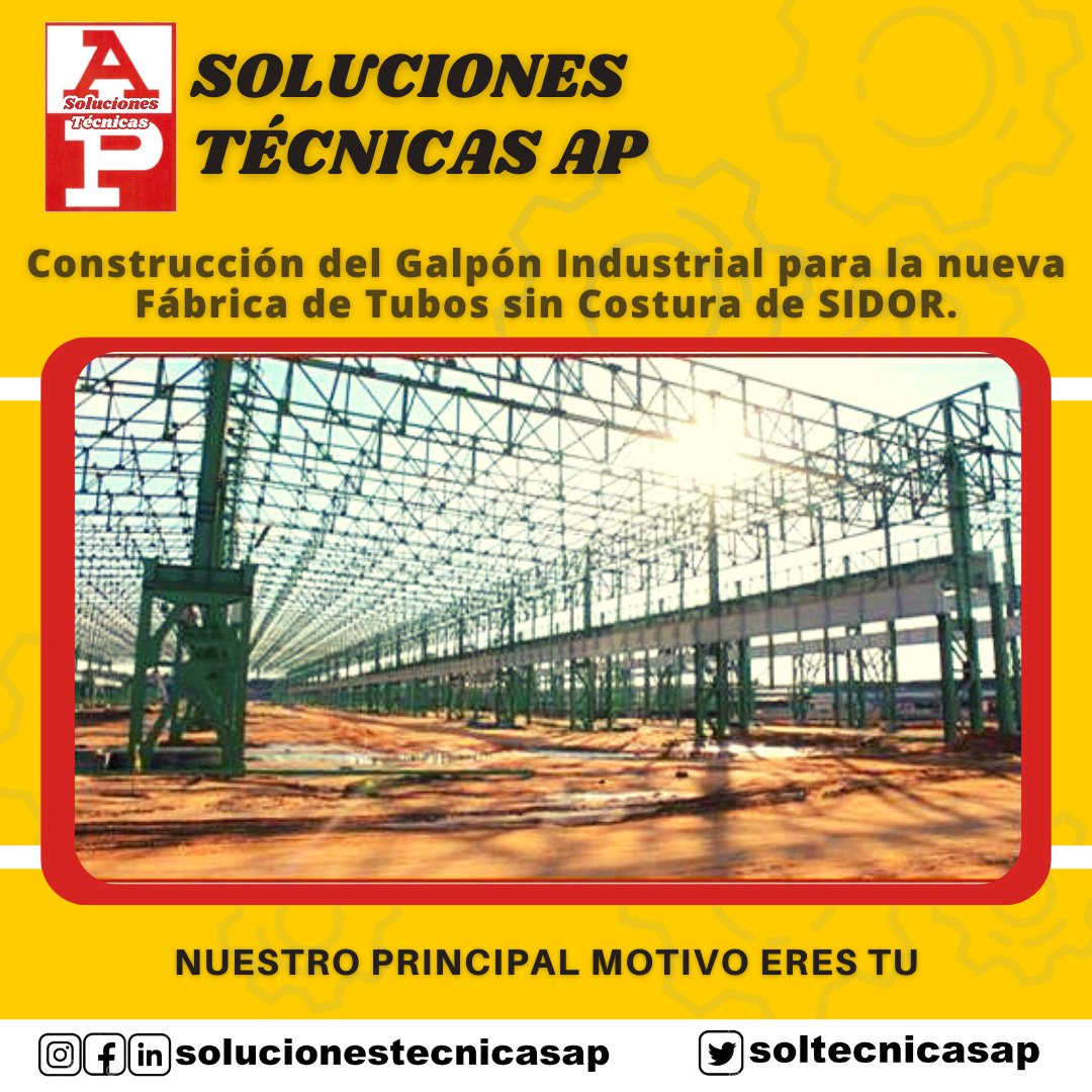 soltecnicasap's tweet photo. Toda nuestra capacidad de solución a tu disposición #Soluciones #Técnicas A.P. Asociados, C.A. 

#Fabricación #Producción #Calidad #Estructuras #Metálicas #Guayana #PuertoOrdaz #PuertoLaCruz #Maturin 

Estamos en Instagram, Facebook o LinkedIn como @solucionestecnicasap https://t.co/VUmmv8Fdyy