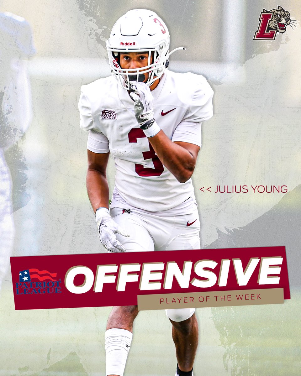 LafColFootball's tweet photo. Saturday's big win included some big performances as @JuliusYoung_5 and @MalikHamm take home Patriot League Player of the Week honors 👏

📰 https://t.co/ItvYcYRenY

#RollPards https://t.co/e8Ptqeii5s