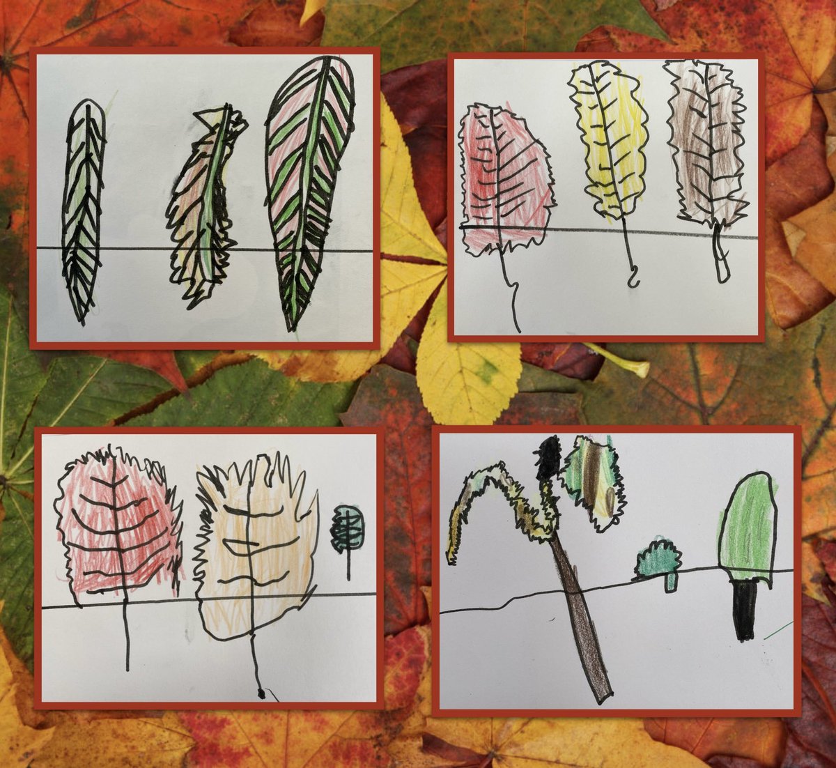 stdavidsrc2017's tweet photo. An Autumn leaf hunt kicked off our new topic 🍁🍂🍃 which led to some fantastic observational drawing #sdpsy1 #Intothecold #pupilvoice #Autumn #learningfirsthand https://t.co/8F3YCX5v7n
