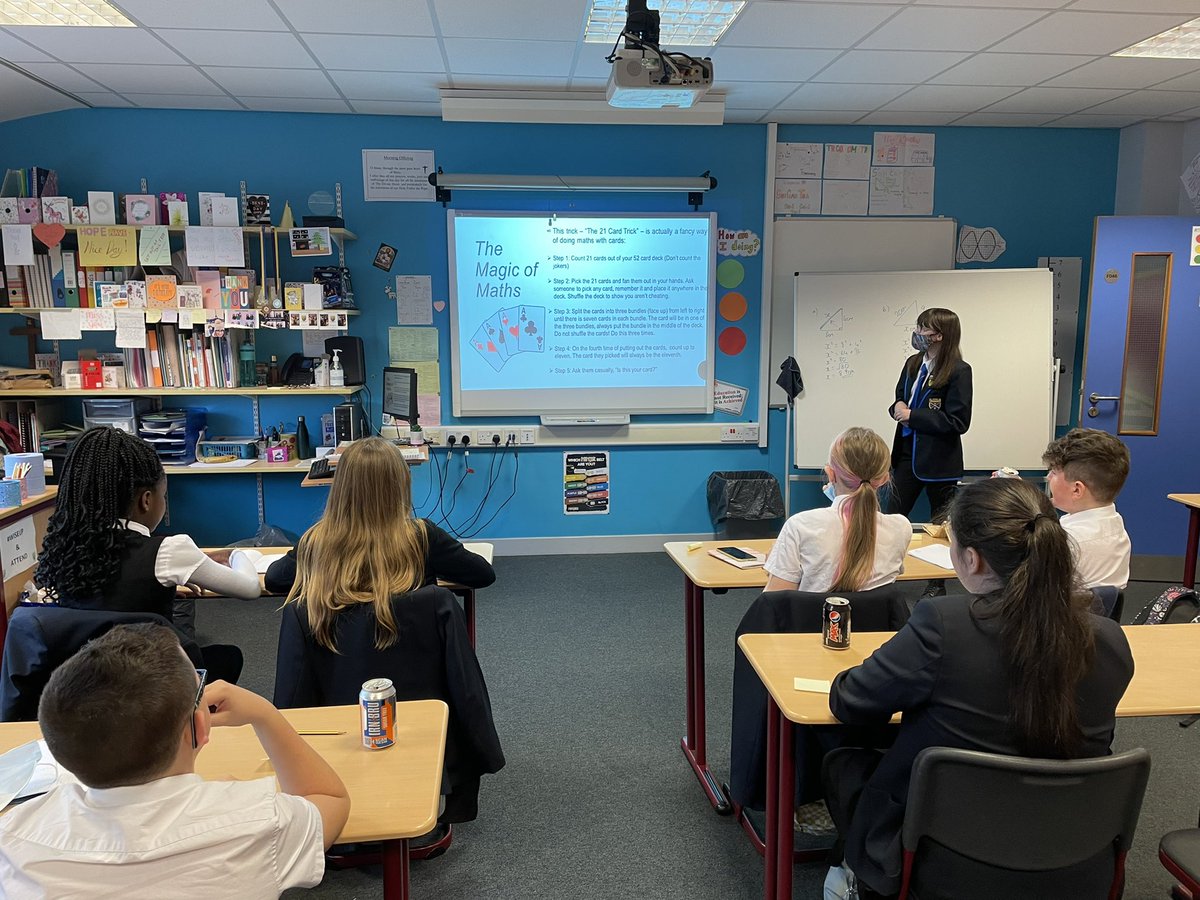 MathsStAndrews's tweet photo. Lilia led a brilliant Numeracy lesson today at lunchtime, full of maths trick or treats 🎃👻 thank you Lilia 👏#NumeracyAmbassadors #STEMAmbassadors @StAndrewsSTEM @StAndrewsS6Cla1 https://t.co/l9WCw80ZLo