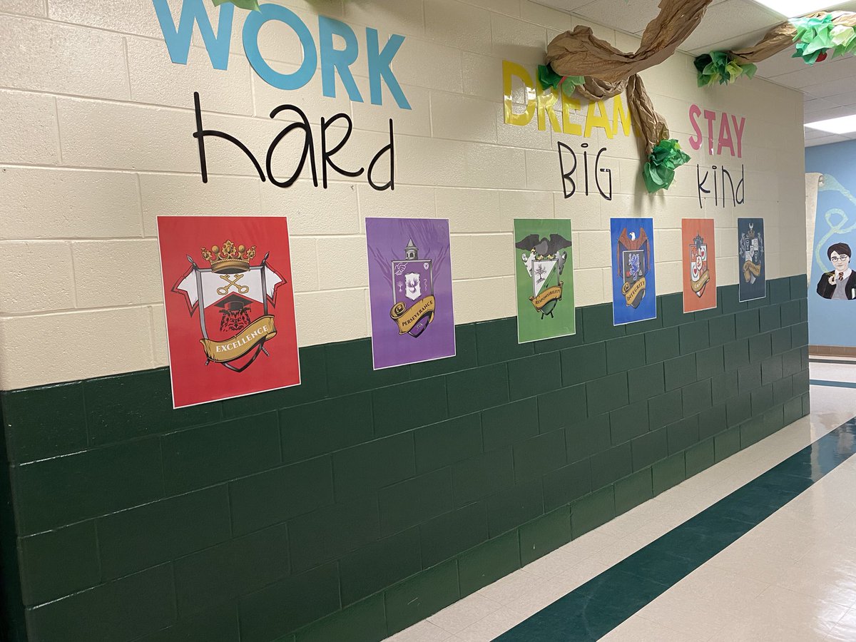 ERDYoung's tweet photo. Shoutout to @MrsFloydERD for the graphics and MCPSS print shop for awesome printing services! Gotta show our house pride on our little hallway 🥳☺️ @DicksonTigers @PrincipalERD https://t.co/CeAvXLWin5