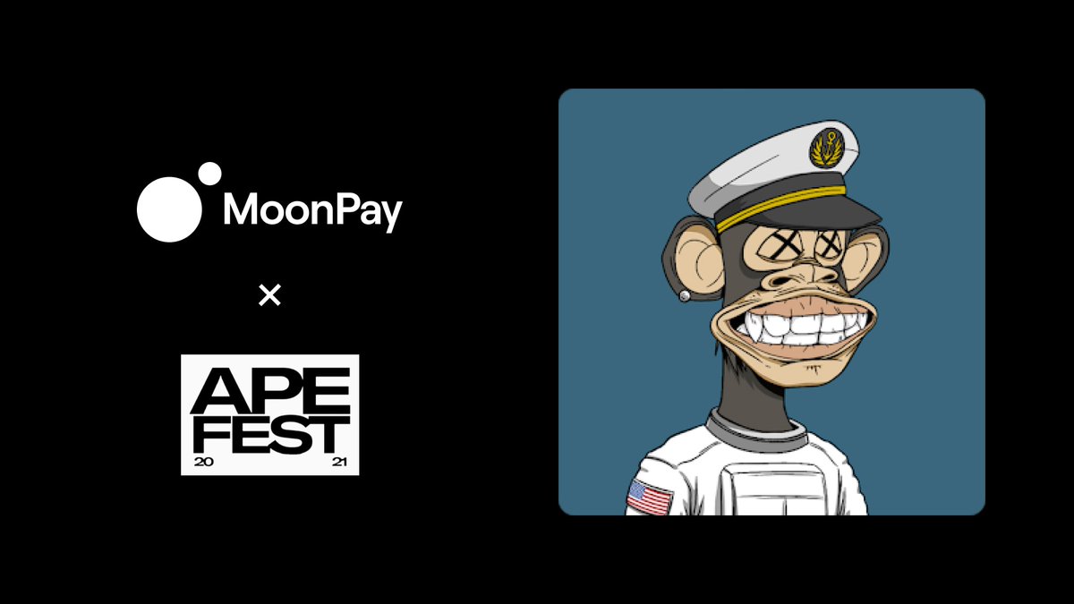 MoonPay 🟣 (@moonpay) on Twitter photo We are giving away 10 FREE tickets to the <a href="/BoredApeYC/">Bored Ape Yacht Club 🍌</a> #ApeFest Warehouse Party in NYC! 🎉🦍
How to participate?
1️⃣ Follow us
2️⃣ Like & Retweet
3️⃣ Tag 3 friends
4️⃣ Fill out bit.ly/2ZGYBXE
Ends in 24 hours. Winners will be notified by email. Best of luck! 🥳 We are giving away 10 FREE tickets to the <a href="/BoredApeYC/">Bored Ape Yacht Club 🍌</a> #ApeFest Warehouse Party in NYC! 🎉🦍
How to participate?
1️⃣ Follow us
2️⃣ Like & Retweet
3️⃣ Tag 3 friends
4️⃣ Fill out bit.ly/2ZGYBXE
Ends in 24 hours. Winners will be notified by email. Best of luck! 🥳