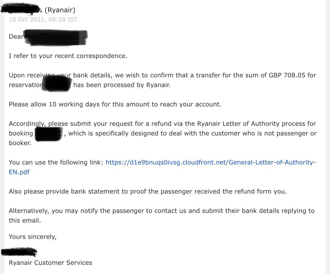 anthonyusher1's tweet photo. Outrageous customer service! @askryanair @Ryanair @RyanairPress - my flights were cancelled in 2020 and I am STILL waiting for a refund. Lied about sending me a cheque , now they have lied about transferring the refund to my bank. Has anyone else had this issue? https://t.co/tQw81pmXoU