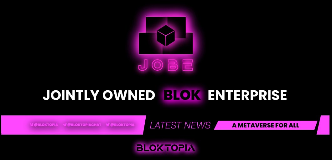 bloktopia's tweet photo. Get your $BLOK ready. JOBE #1 launching imminently. A Share in the JOBE available at 0.1% for 4,800 $BLOK FCFS. Join the co-operative and own multiple REBLOK together. Opening time and instructions will be announced on https://t.co/8NIGFReMQD shortly. 
#Bloktopia #Meta #Metaverse https://t.co/uwllUAmrTo