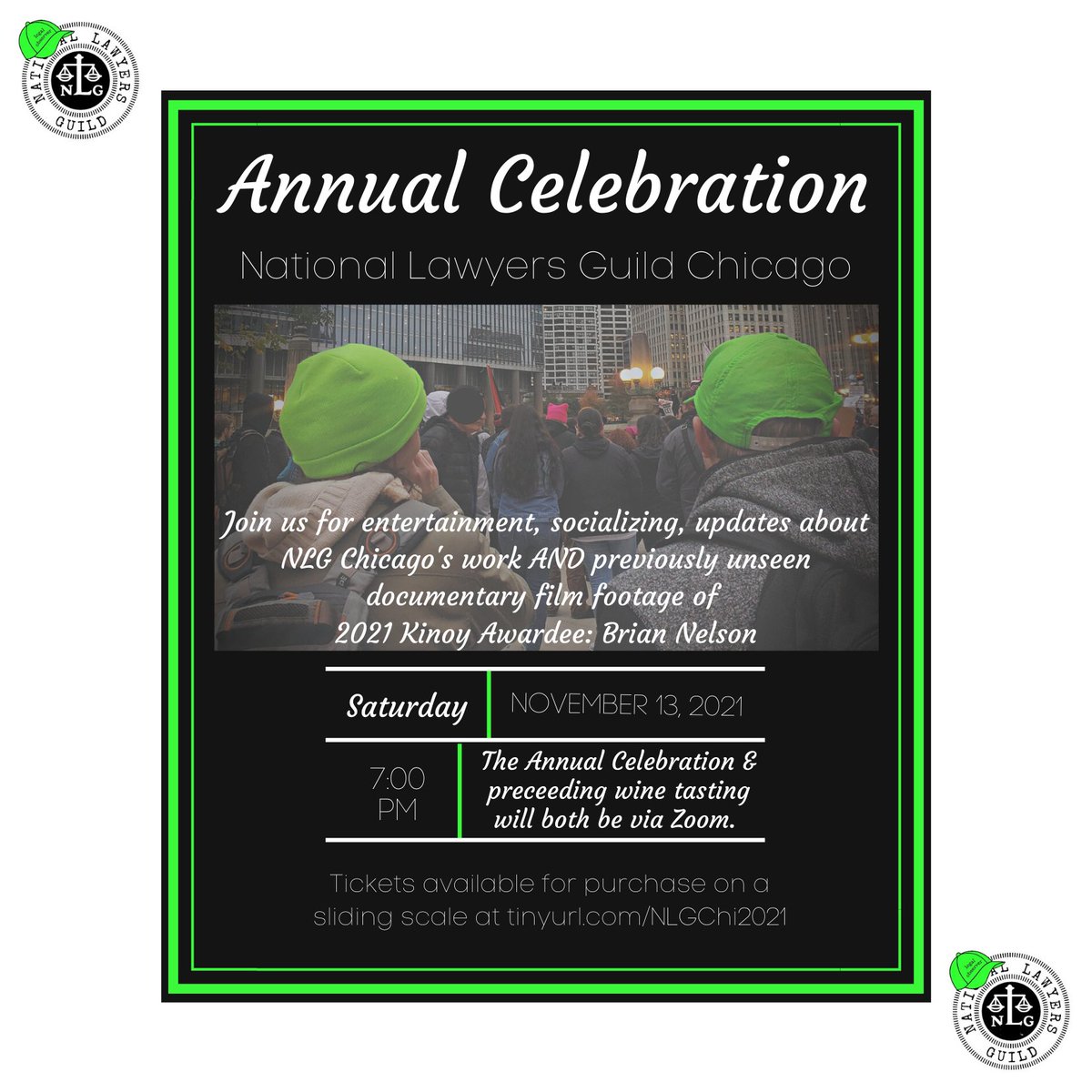 NLGChicago's tweet photo. At our Annual Celebration on Nov 13, we are honored to present our Kinoy Award posthumously to Brian Nelson, formerly of @uplcchicago and survivor of years of solitary. We will show documentary film footage of Brian that has never been shown publicly. https://t.co/2n4V7BCDA3 https://t.co/fUCGyyytUP