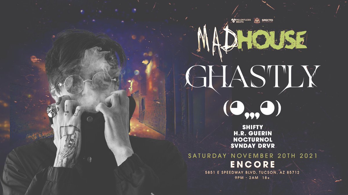 SpectoEnt's tweet photo. TICKET GIVEAWAY:
Ghastly in 2 weeks! 🐍
1. Tag 3 friends
2. RT this post
Winners will be announced this Fri! https://t.co/fRarsTMoAV