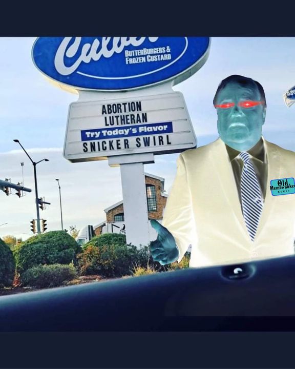 Memewaukee414's tweet photo. Evil Craig Culver kills off the Curd Burger, then your baby. https://t.co/VskGJbPktl
