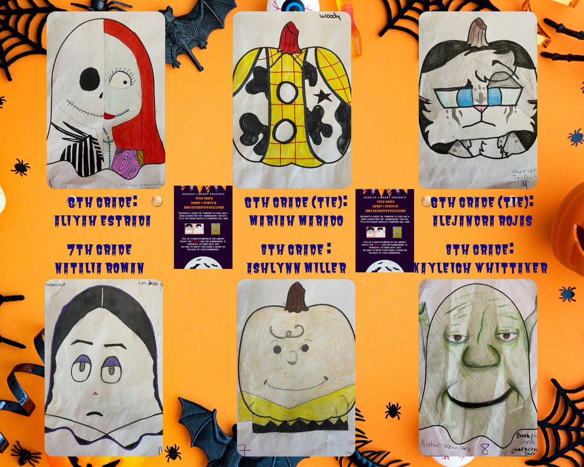 Hedrick_MS's tweet image. Congrats to the  winners of the TeenTober Book Character Contest! Please stop by the library tomorrow morning to receive your prizes! Thanks to those who participated. Next contest will be in December! #LISDLibs