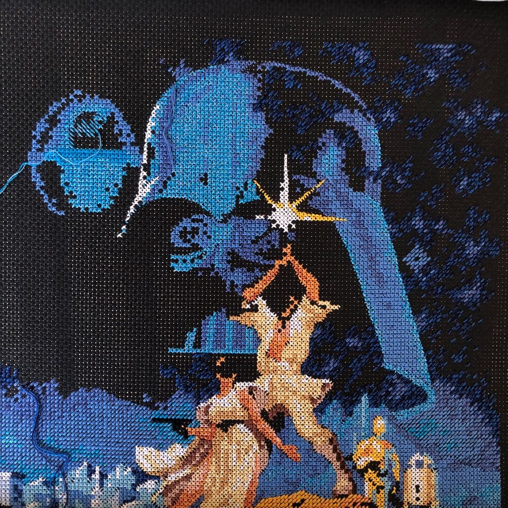 AStitchinQuine's tweet photo. Back to my first love of #CrossStitch things are looking #sinister

#PatternWork #CountedWork #StarWars #StarWarsCrossStitch https://t.co/dQwJikUu1b