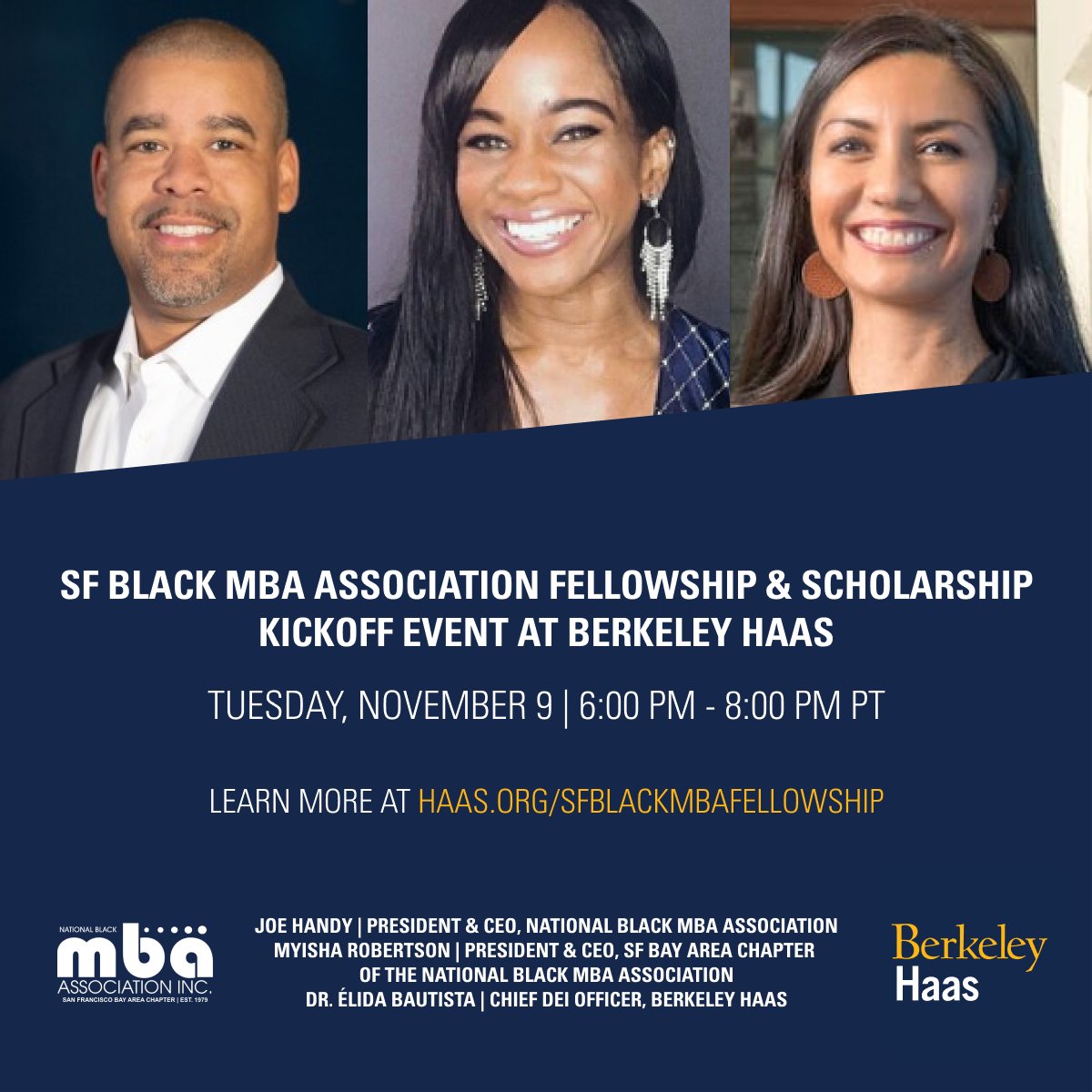 TheSFBlackMBA's tweet photo. Don't forget to RSVP for our SF Black MBA Fellowship kick-off event to launch our partnership with the University of California, Berkeley, Haas School of Business on Tuesday, November 9th at 6 pm. Learn more and RSVP here - https://t.co/gO5uwaMEdd https://t.co/pjvzJRhMwc