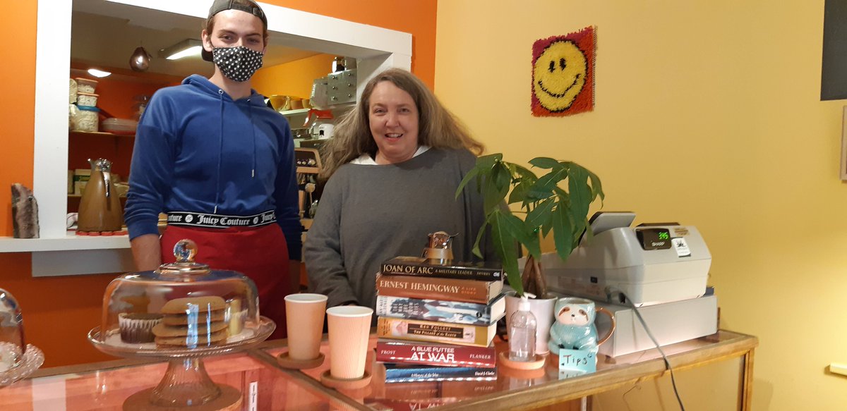 ElainesBooks's tweet photo. What’s New?

Buy Books at the Cafe - you could always buy books at book store, but now you can buy books from Elaine and Alex at cash in the cafe! 

Check out the cookbooks there too!

#ElainesBooks #ElainesCafe #BooksAndCoffee https://t.co/NUXYHIUoyV