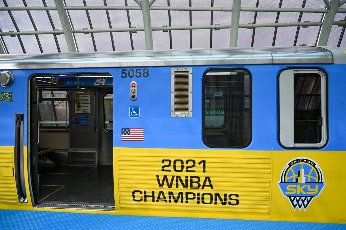 cta (@cta) on Twitter photo Let’s hear it for the <a href="/chicagosky/">Chicago Sky</a>! We’re proud to honor our #WNBA Champions with a #SkyTown celebratory train wrap. Look for our specially-designed, blue-and-yellow rail cars rolling on the Green Line, beginning Monday 11/1!
transitchicago.com/cta-train-hono… Let’s hear it for the <a href="/chicagosky/">Chicago Sky</a>! We’re proud to honor our #WNBA Champions with a #SkyTown celebratory train wrap. Look for our specially-designed, blue-and-yellow rail cars rolling on the Green Line, beginning Monday 11/1!
transitchicago.com/cta-train-hono…