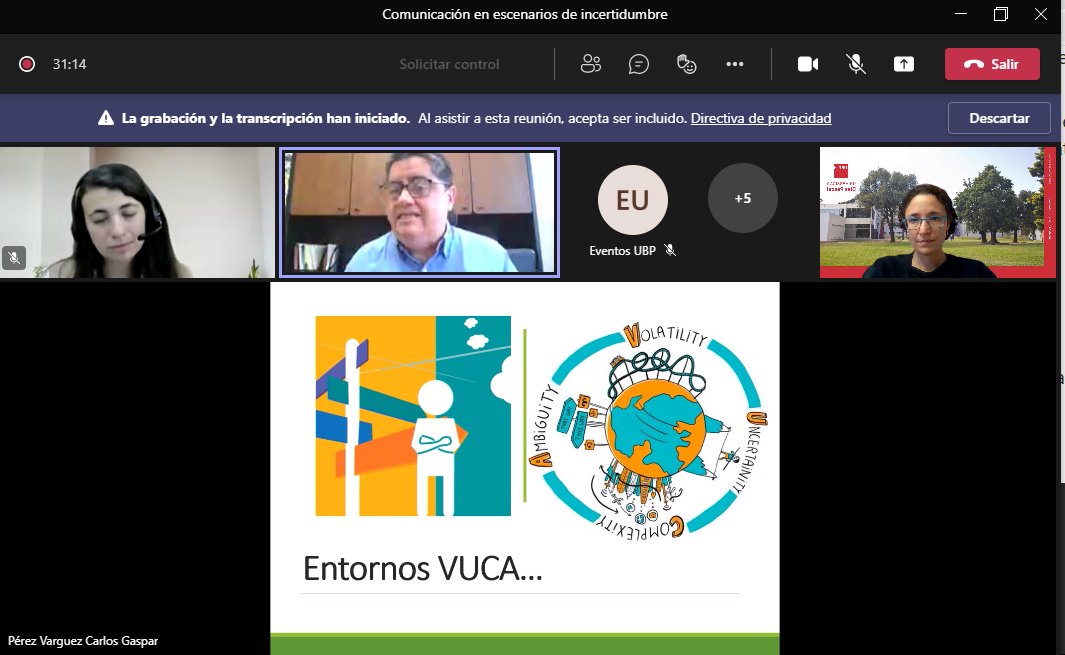 "Cuando las cosas están funcionando es el momento de cambiar. VUCA ⏩ VOLATILIDAD, INCERTIDUMBRE (en inglés, "uncertainty"), COMPLEJIDAD Y AMBIGÜEDAD", Dr. Carlos Pérez Várguez, <a href="/UniAnahuacMayab/">Anáhuac Mayab</a> 
#semanaINTERNACIONAL <a href="/ubpascal/">Universidad Blas Pascal | UBP</a>