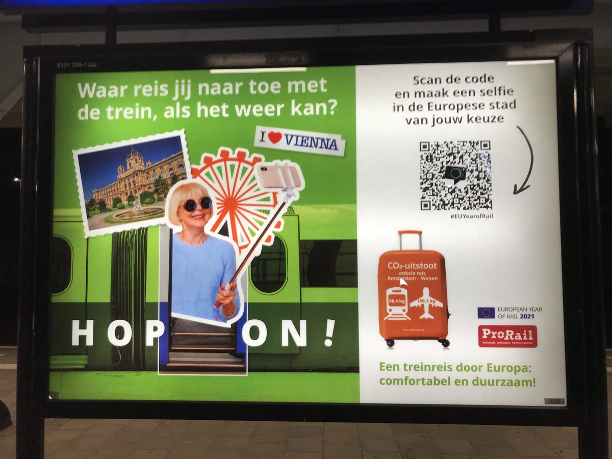 dagmar_keim's tweet photo. Wist je dat er 5.1 miljoen mensen per jaar vanuit Amsterdam naar bestemmingen onder 700 km vliegen  zoals London, Frankfurt, Parijs? En dat nog bovenup de transfer vluchten. Wees smart. Stap in de trein! #Euyearofthetrain https://t.co/nsz7ESxwTH
