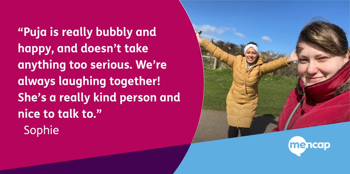 mencap_charity's tweet photo. For Puja and Sophie #BefriendingIs sharing interests and spending time with each other. 🙂

They matched through Gig Buddies and got on straight away. ❤

Meeting virtually first, they made soap together over Zoom! 🧼

Find out more about befriending: https://t.co/JRq1OV8Rqy. 👈 https://t.co/YAvjTrJ6ks