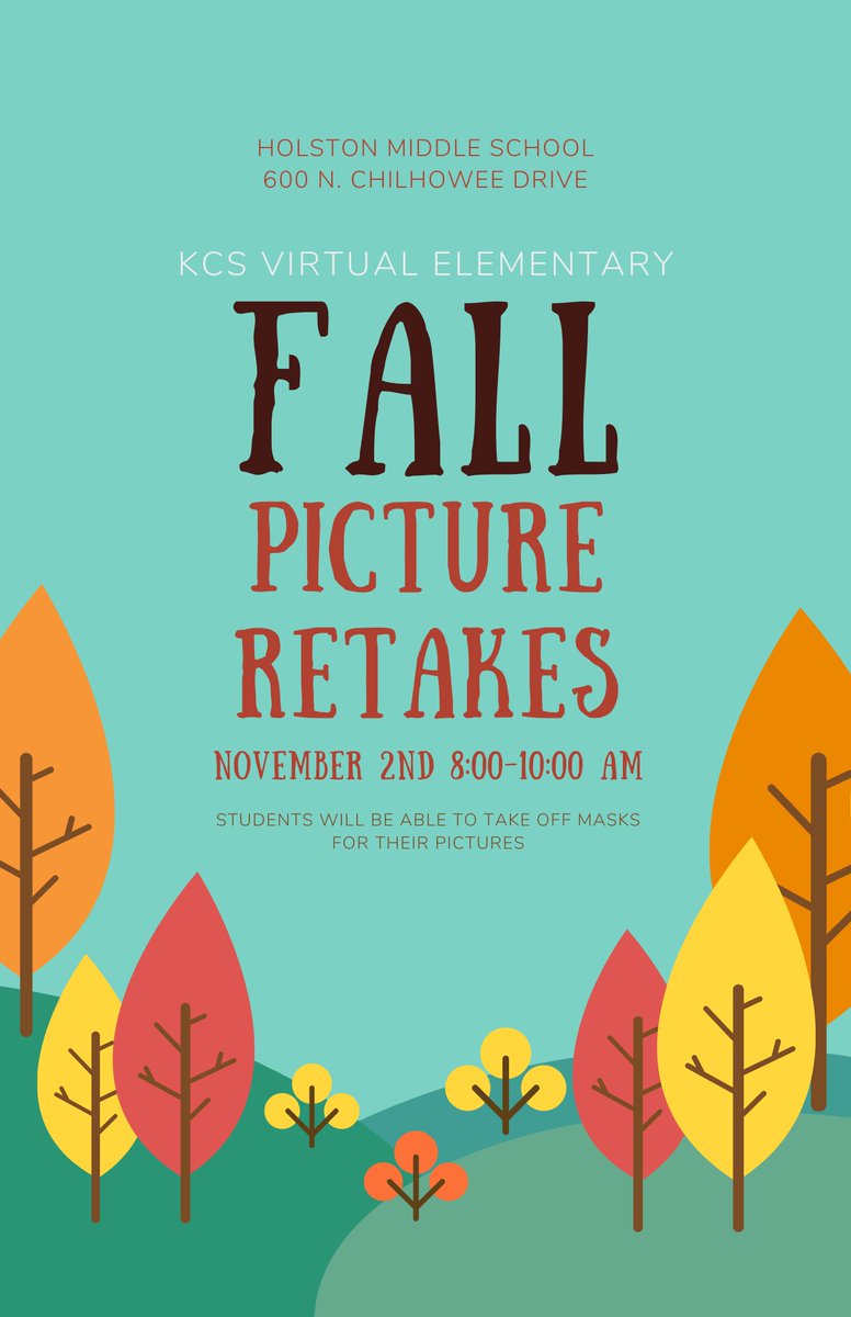 kcs_virtual's tweet photo. Fall Picture Re-takes are tomorrow! https://t.co/UGQePC0DHj