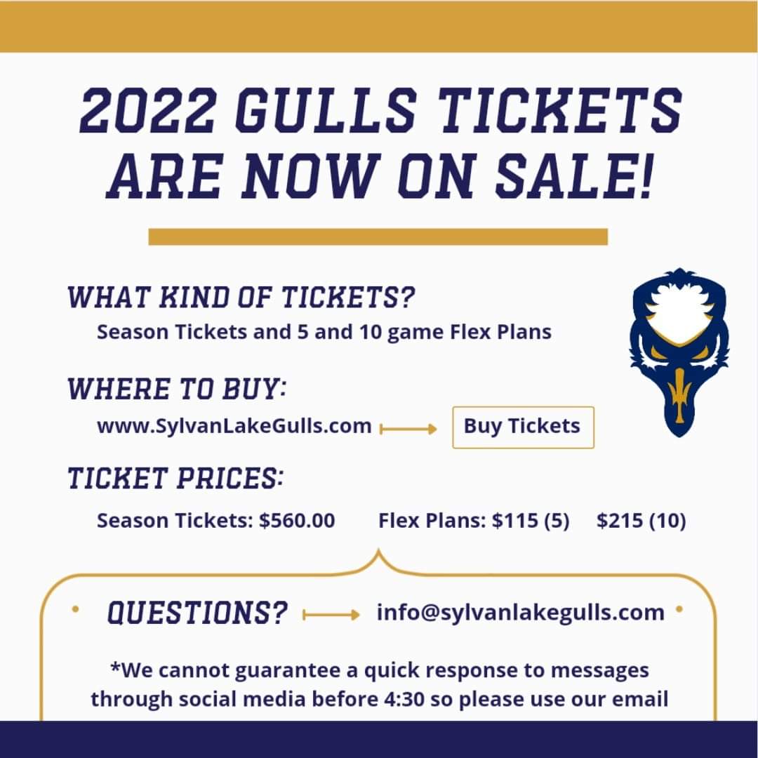 SylvanLakegulls's tweet photo. Tickets for the 2022 season are now live on our website! Hurry over as there are limited quantities. See you at the ballpark!
#GullsFlock https://t.co/2hW9QE7tPI