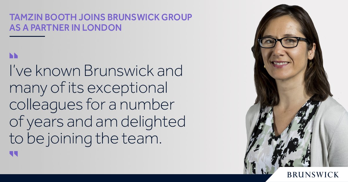 BrunswickGroup's tweet photo. We are delighted to welcome Tamzin Booth to our London office as Partner. Read the full release: https://t.co/CQKLGWyao9 https://t.co/eKESl0rK0v