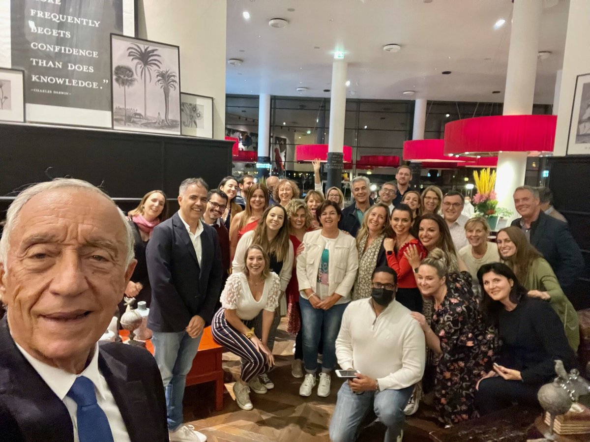 MekkyMedia's tweet photo. At this year’s #IPRN conference, hosted in the stunning city of Lisbon, we had the wonderful opportunity to share and learn more about innovative new ideas & approaches in the industry — we even got to meet the President of Portugal and take a selfie with him and our new friends! https://t.co/N5HKBIN5iS