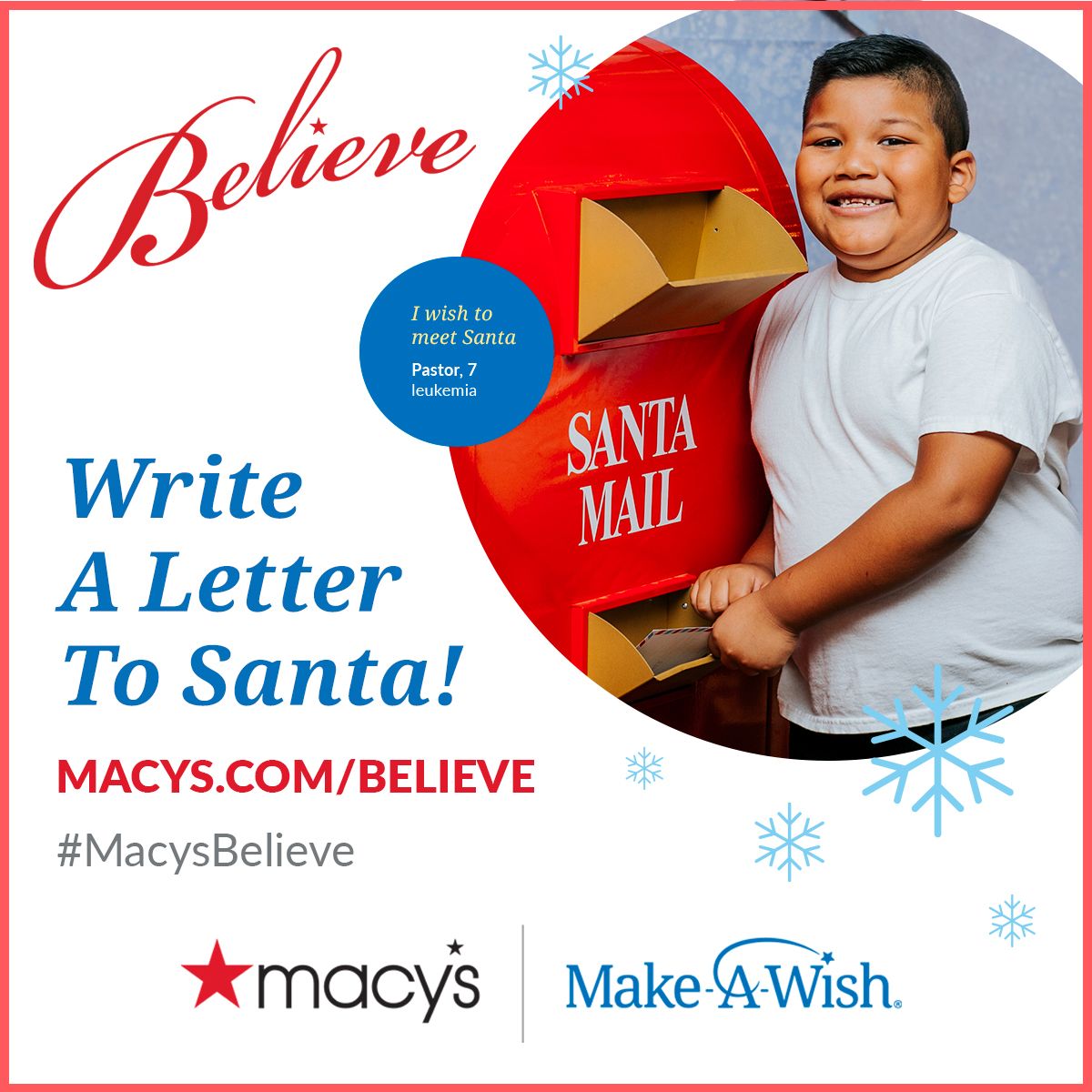 MakeAWishNM's tweet photo. Send Santa a letter to help us raise up to $1M with our partner @Macys! Help spark joy by writing your letter to Santa online at https://t.co/yBqScHpSlc or drop it off in stores thru 12/24. For each letter, Macy's will donate $1 to @MakeAWish, up to $1M! https://t.co/MpO5VcYNRl
