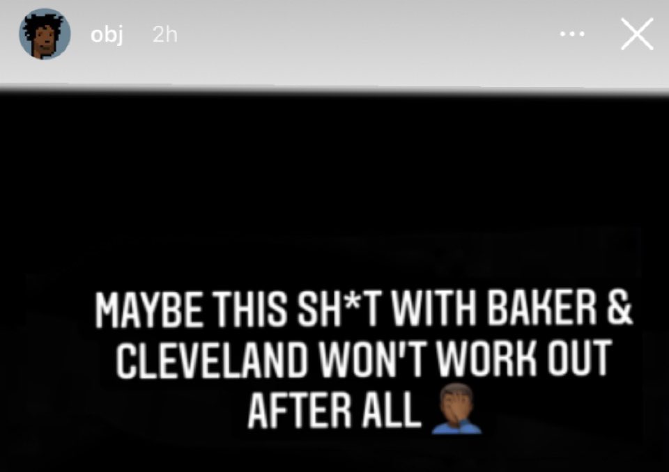 GoatedGarrett's tweet photo. #Browns WR Odell Beckham Jr. on his IG story before quickly deleting: “Maybe this sh*t with Baker &amp; Cleveland won’t work out after all” https://t.co/GUhASKQ7In